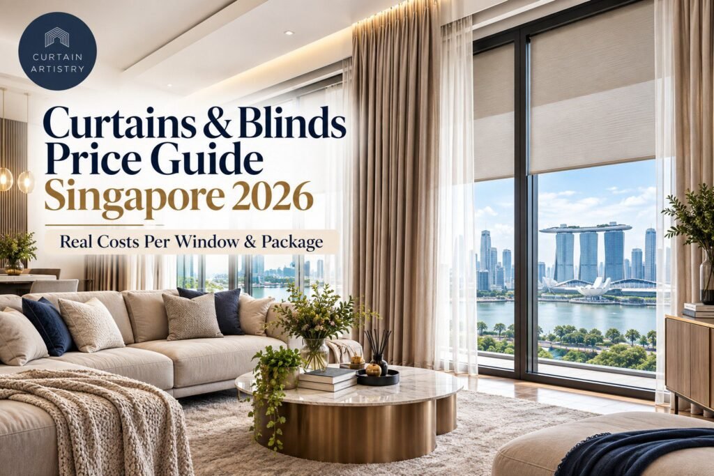 Curtains and Blinds Price Guide Singapore 2026: real costs per window and package