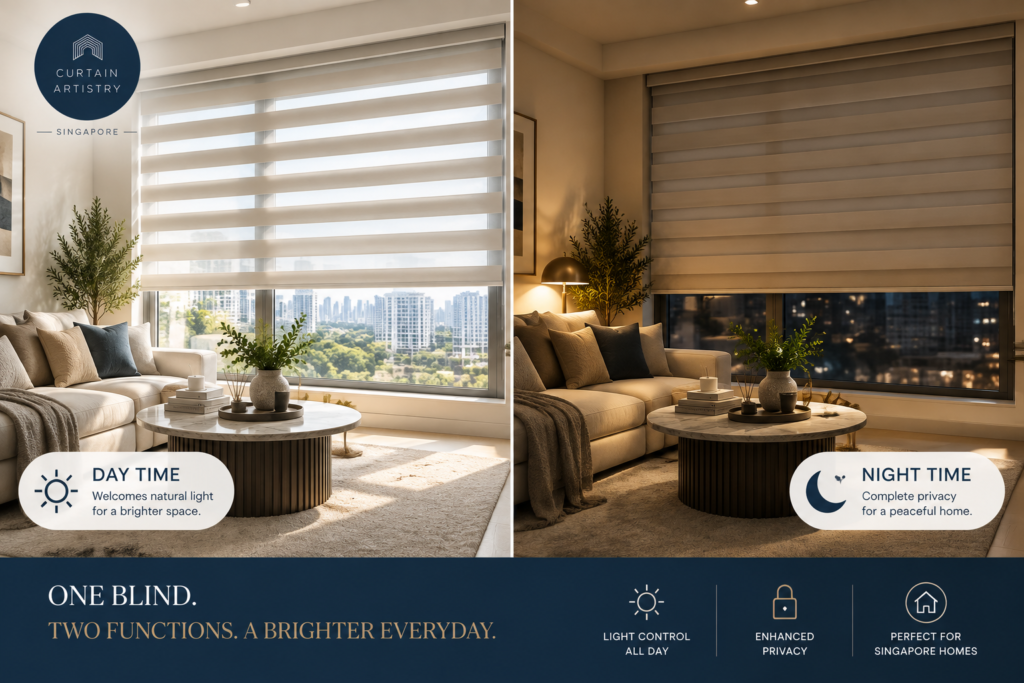 Korean combi blinds Singapore day and night light control comparison