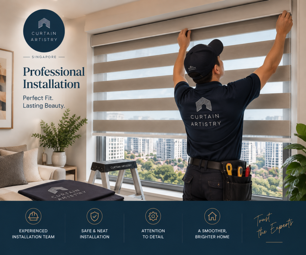 Professional Korean combi blinds installation service Singapore