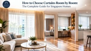 How to choose curtains room by room for Singapore homes — living room, bedroom, study and kitchen