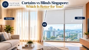 curtains vs blinds Singapore living room comparison